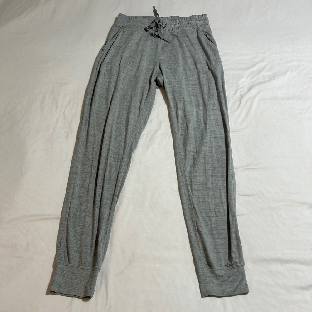 Danskin Womens Gray Heathered Joggers Drawstring Active Pants Style 9102 S